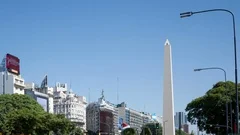 Buenos Aires Obelisk Traffic 4K Time Lapse Zoom Out (Editorial)