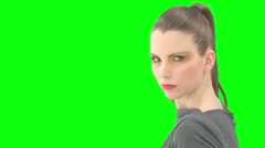 Greenkey Woman Turns Around