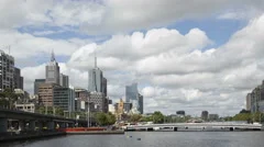 4K Time Lapse Zoom Out Melbourne Yarra River Downtown