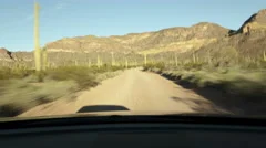 4K Time Lapse Dusty Gravel Road Desert