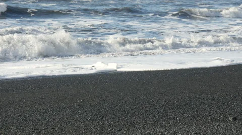 Waves Breaking At Black Sand Beach