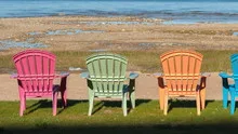 Time lapse Shadow passing Row of Chairs