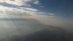 Aerial Of Hills With Sunrays