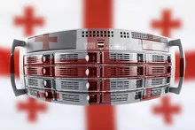 Server Country Concept with Flag of Georgia