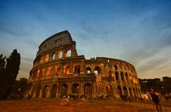 Colosseum In Rome, Italy During Sunset