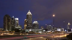 Time Lapse Atlanta Skyline At Twilight