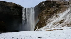 Skogafoss Waterfall In Winter