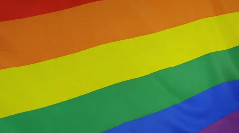 Rainbow Flag Real Fabric Close Up 4K