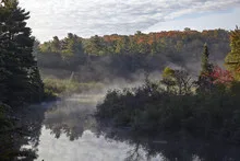 Canadian lake after sunrise