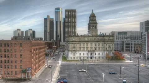 Detroit Downtown Sunset