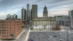 Detroit Downtown Sunset