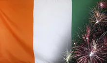 Ivory Coast Flag Firework real fabric