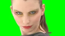 Woman with greenscreen and alpha matte