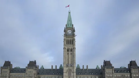 4K Time Lapse Zoom Out Parliament Hill Building
