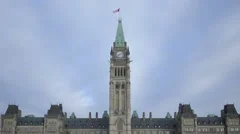 4K Time Lapse Zoom Out Parliament Hill Building