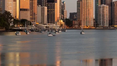 Brisbane Skyline Sunrise Close Up (Editorial)