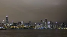 4K Time lapse zoom in Chicago skyline night