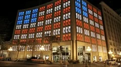 American Flag In Colored Windows