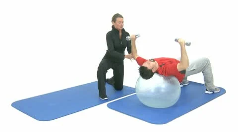Sport Exercise On Rubber Ball