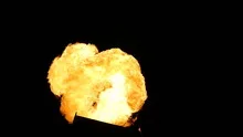 Slowmotion of blazing fire flames