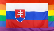 Flag of Slovakia and rainbow flag