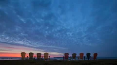 Time Lapse Bood Red Sky Sunrise Lake Hurton Chairs