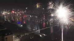 Time Lapse Grand Firework Aerial New Years Eve