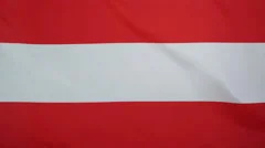 Austrian Flag Real Fabric Close Up 4K