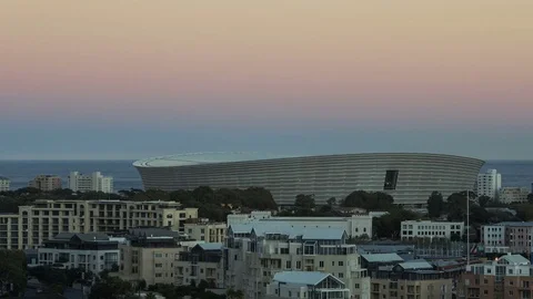 4K Time Lapse Zoom Out Sunrise Cape Town Stadium