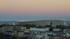 4K Time Lapse Zoom Out Sunrise Cape Town Stadium