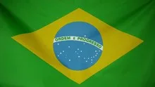Slowmotion real textile Flag of Brasil