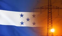 Energy Concept Honduras Flag with sunset power pole