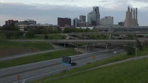 4K Time Lapse Kansas City Traffic Close Up At Twilight