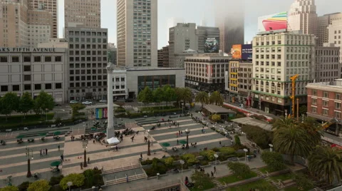 4K Timelapse Union Square San Francisco Close Up