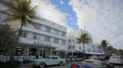 In This Time-lapse View Cars Passing Through Ocean Drive