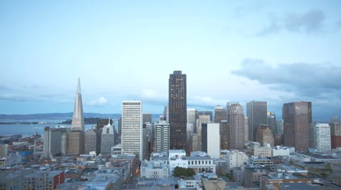 4K Time lapse San Francisco Twilight to night