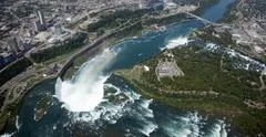 Aerial Niagara Falls With Rainbow