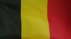 Slowmotion Real Textile Flag Of Belgium