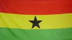 Slowmotion Real Textile Flag Of Ghana