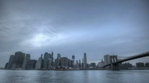 Timelapse Manhatten Skyline Brookly Bridge