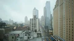 Timelapse Traffic On A Rainy Day On 8Th Ave