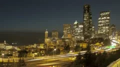Seattle Sunset Interstate Traffic