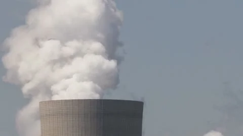 Power Plant With Huge Cooling Towers