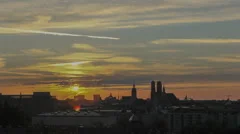 Timelapse Munich Skyline Sunset