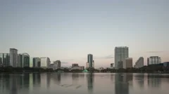 4K Time Lapse Zoom Out Orlando Skyline Sunrise