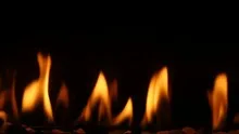 Fireplace burning close up