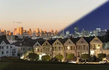 San Francisco Skyline twilight transition