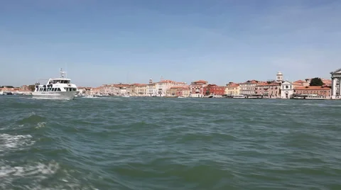 Passing A Boat In Venice