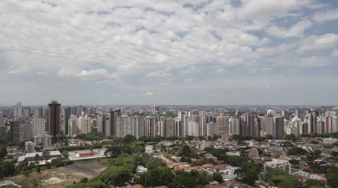 4K Time Lape Aerial View Curitiba Skyline