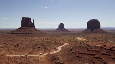 4K Time Lapse Monument Valley Under The Blue Sky